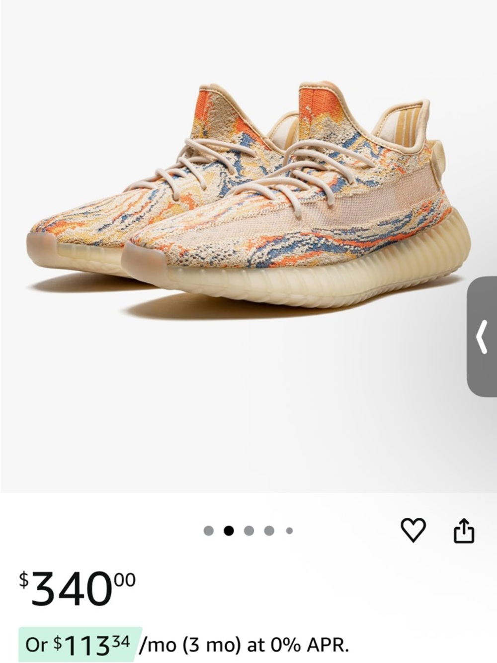 adidas Men's Beige Knit Sneakers with Orange and Blue Details